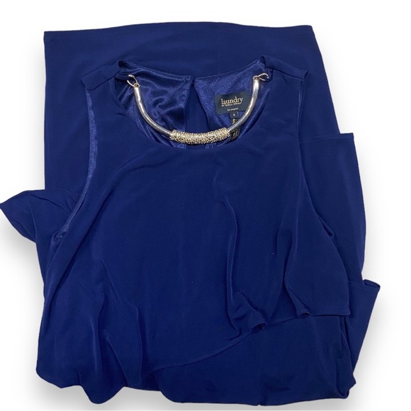 Laundry by Shelli Segal Sleeveless Tiered Layered Embellished Necklace Dress 4 - Picture 6 of 6